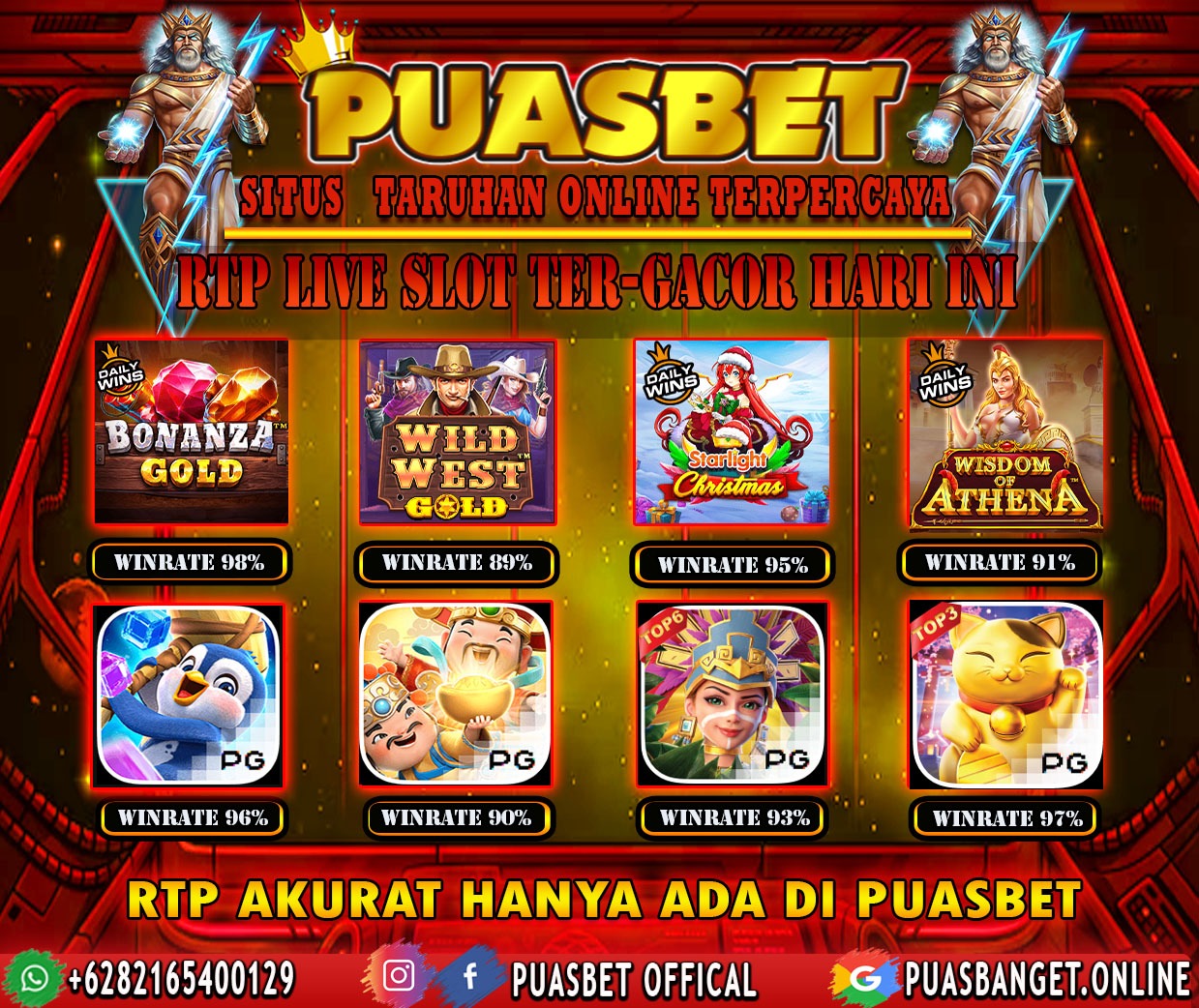 INFO SLOT GACOR PUASBET 01 DES 2023