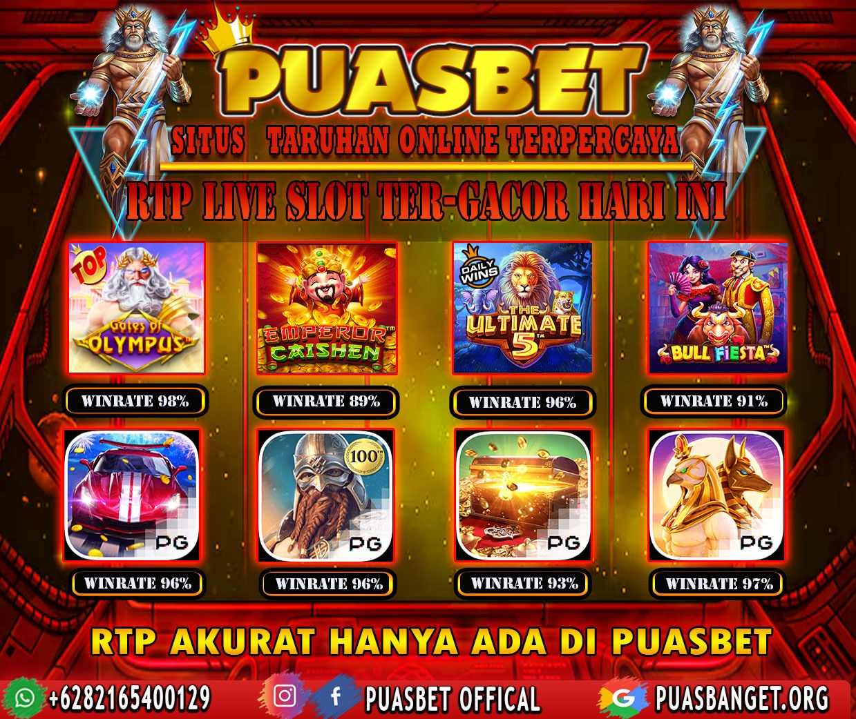 INFO SLOT GACOR PUASBET 08 DES 2023